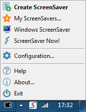 Please click Exit in the tray menu to exit the background running !Easy ScreenSaver Station.